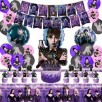 Lot de 36 d�corations danniversaire pour enfants avec banni�re happy birthday d�coration de g�teau ballons ...