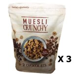 Agidra - lot 3x muesli croustillant aux 2 chocolats - paquet 450g