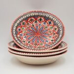 Lot de 4 assiettes creuses bakir rouge - d 24 cm