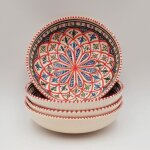 Lot de 4 assiettes creuses jatte bakir rouge - d 20 cm
