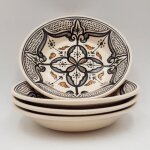 Lot de 4 assiettes creuses marocain noir - d 24 cm