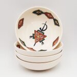 Lot de 4 assiettes creuses - assiettes  soupe jatte sahel beige - d 20 cm