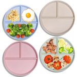 Assiette divise - dner - lot de 4 - plastique incassable - rutilisables - lave - vaisselle compatible ...