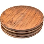 Lot de 4 assiettes rondes en bois dacacia nettoyage facile et léger pour la vaisselleles collationsles ... Lot de 4 assiettes rondes en bois dacacia nettoyage facile et léger pour la vaisselleles collationsles ...
