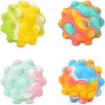 Lot de 4 balles sensorielles pop - up pour enfants - jouets anti - stress 3d � bulles � pousser pour ...