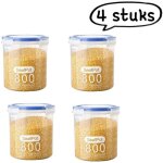 Lot de 4 bo�tes de conservation alimentaire - bocaux de cuisine vides en plastique - bo�tes herm�tiques ...