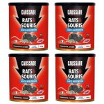 Lot de 4 boites de raticide rats & souris - patappt forte infestation 150gs boite de 10 x 15grs -