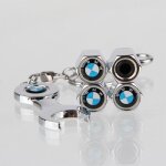 Lot de 4 bouchons de valve bmw + porte cl�s