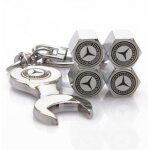 Lot de 4 bouchons de valve mercedes - benz + porte cl�s