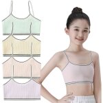 Lot de 4 brassi�res de sport fille en coton - blanc - fitness - sans manche blanc