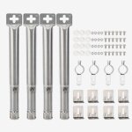 Lot 4 br�leurs tubulaires universels inox r�glables 31 - 42cm grilles barbecue gaz .