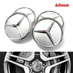 Lot de 4 cache moyeu 60mm de roue full silver modifiés pour jante mercedes - logo mercedes benz Lot de 4 cache moyeu 60mm de roue full silver modifiés pour jante mercedes - logo mercedes benz