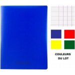 Lot de 4 cahiers - 24x32(cm) - grands carreaux - 96 pages - couverture en polypro bleujaunerougevert ...