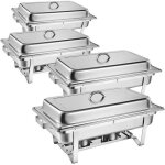 Lot de 4 chafing dish pro 9 litres inox - offre speciale Lot de 4 chafing dish pro 9 litres inox - offre speciale