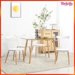 Lot de 4 chaises - akozon - 9857 - scandinave - assise polypropyl�ne - pieds h�tre massif