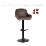 Lot de 4 chaises de bar marron dingxiang - surface des selles en flanelle - �ponge �paissie - charge ...