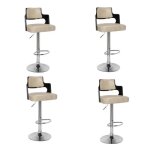 Lot de 4 chaises de bar paddington 90 - 110cm noir & crme