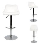 Lot de 4 chaises de bar / tabouret de bar blanc - réglables en hauteur et pivotantes Lot de 4 chaises de bar / tabouret de bar blanc - réglables en hauteur et pivotantes