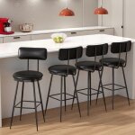 Lot de 4 chaise de bar tabouret de bar avec repose - pieds tabouret de rembourr� avec dossier conception ...