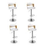 Lot de 4 chaises de bar wilson 90 - 110cm blanc & chne