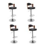 Lot de 4 chaises de bar wilson 90 - 110cm noir & marron Lot de 4 chaises de bar wilson 90 - 110cm noir & marron