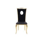 Lot de 4 chaises baroque royal gold simili noir Lot de 4 chaises baroque royal gold simili noir