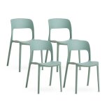 Lot de 4 chaises empilables en polypropyl�ne pour jardin ou int�rieur hydrofuges et r�sistantes design ...