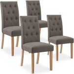 Lot de 4 chaises gaya capitonn�es en tissu taupe