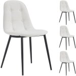 Lot de 4 chaises alvaro pour salle  manger ou cuisine avec 4 pieds en mtal noir et assise capitonne ...