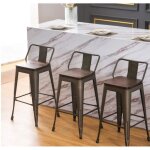 Lot de 4 chaises industriel avec dossier amovible 63 cm de hauteur capacit� de 150 kg exterieur interieur ...