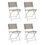 Lot de 4 chaises de jardin elba 80cm beige