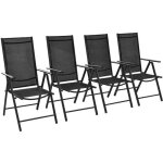 Lot de 4 chaises de jardin pliables - luxueux fauteuil de jardin design moderne en aluminium et textil�ne ...