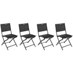 Lot de 4 chaises de jardin pliante métal modula gris anthracite / graphite - hesperide Lot de 4 chaises de jardin pliante métal modula gris anthracite / graphite - hesperide