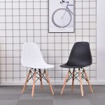 Lot de 4 chaises - kangfun - pp + htre - noir - style scandinave moderne - pour salle  manger / sjour ...