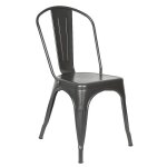 Lot de 4 chaises en métal effet fer forgé table à manger cuisine salon design vintage gris dianwaa Lot de 4 chaises en métal effet fer forgé table à manger cuisine salon design vintage gris dianwaa