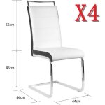 Lot de 4 chaises mia blanches pour salle à manger - lot de 4 chaises de salle à manger en cuir simili ... Lot de 4 chaises mia blanches pour salle à manger - lot de 4 chaises de salle à manger en cuir simili ...