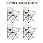 Lot de 4 chaises de plage pliantes - blanc - 50 x 50 x 85 cm
