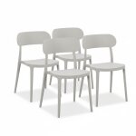 Lot de 4 chaises en polypropyl�ne design classique et r�sistant monobloc pour jardin terrasse cuisine ...