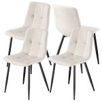 Lot de 4 chaises de salle � manger chaises rembourr�es en velours pieds r�glables pour cuisine salon ...