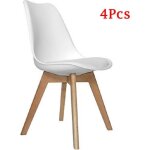 Lot de 4 chaises r�tro tulip bois de h�tre massif - blanc