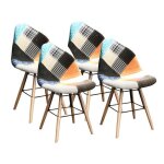 Lot de 4 chaises de salle � manger design scandinave - patchwork