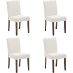 Lot de 4 chaises de salle � manger haut dossier assise rembourr�es - promiracal - pieds en bois confortable ...