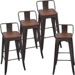 Lot de 4 chaises salle  manger industriel empilable tabouret cuisine jardin balcon mtallique noir en ...