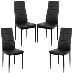 Lot de 4 chaises de salle à manger noir en simili cuir - larathy Lot de 4 chaises de salle à manger noir en simili cuir - larathy