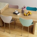 Lot de 4 chaises de salle manger pipipoxerchaises de cuisine si�ge en pp plastiqueblanc / bleu clair ...