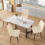 Lot de 4 chaises de salle à manger en velours chaises rembourrées avec dossier structure en métal 44x41x86 ... Lot de 4 chaises de salle à manger en velours chaises rembourrées avec dossier structure en métal 44x41x86 ...