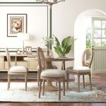 Lot de 4 chaises de salle � manger - chaise de salon m�daillon style louis xvi - bois massif sculpt� ...