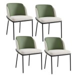 Lot de 4 chaises de salle � manger / salon scandinave 445x508cm ? cadre bois pieds m�tal rev�tement pvc ...
