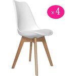 Lot de 4 retro chaise de salle  manger sans accoudoirs design scandinave chaise  manger - rembourrs ...