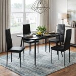 Lot de 4 chaises de salle � manger scandinave chaise cuisine avec pied en m�tal chaise de table de salle ...